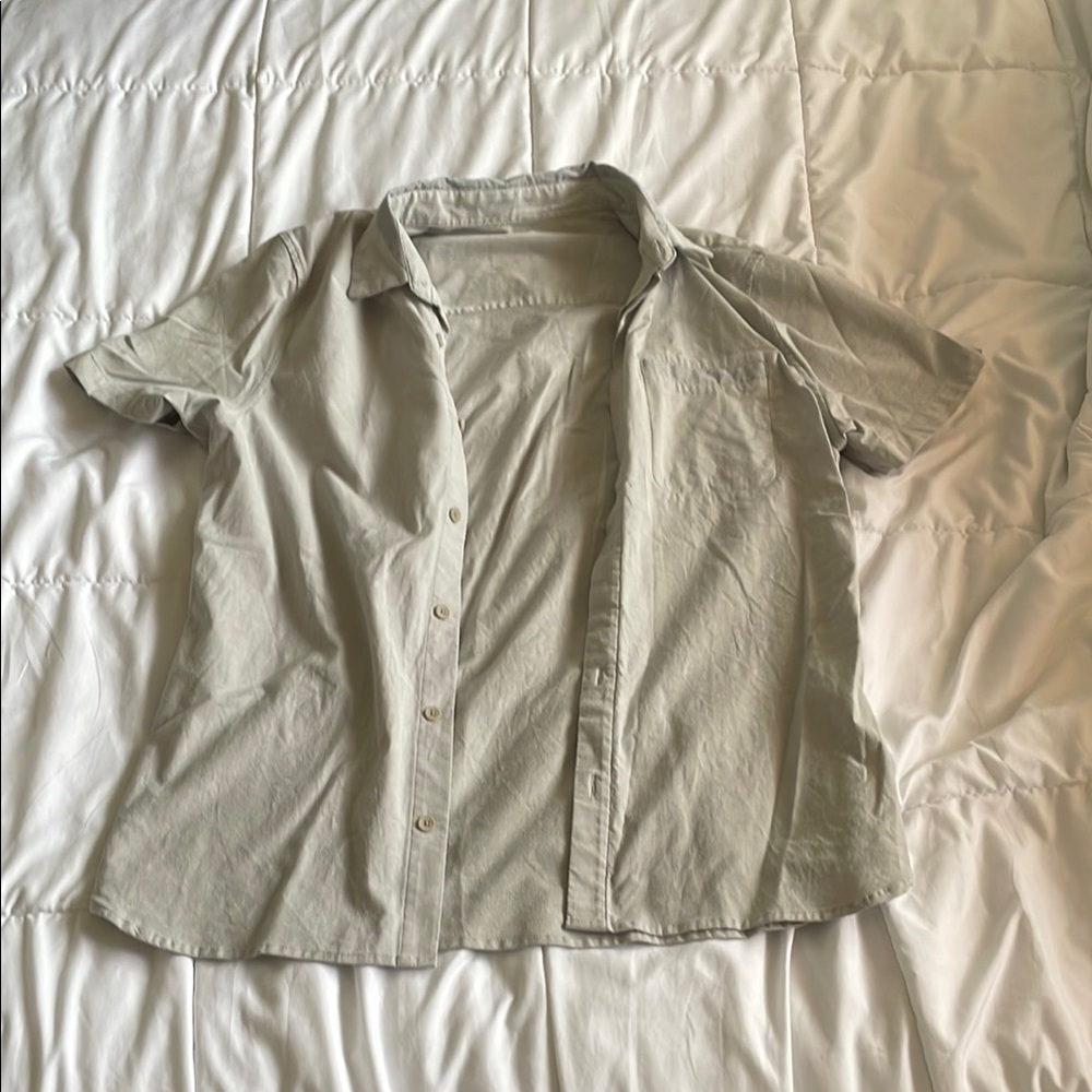 lululemon athletica Gray Casual Button Down Shirt